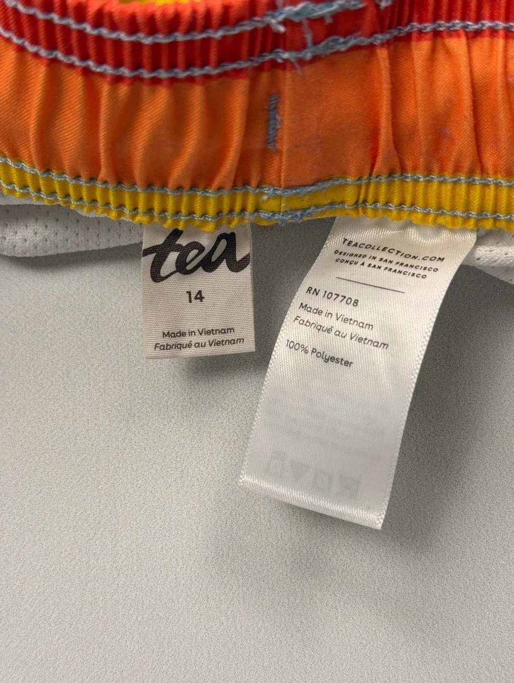 Tea Collection Swim Shorts Multi Stripe Elastic Waist - Boys 14